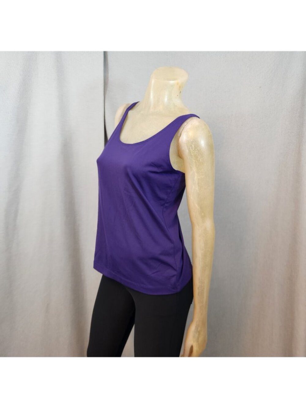 Chicos Purple Scoop Neck Wide Spaghetti Straps Cami Blouse Shirt Size 1 MEDIUM - Picture 5 of 6